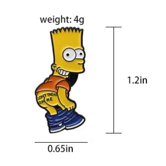 6/$30 Don’t Tread On Me Bart Simpson Enamel Pin - Picture 2 of 2